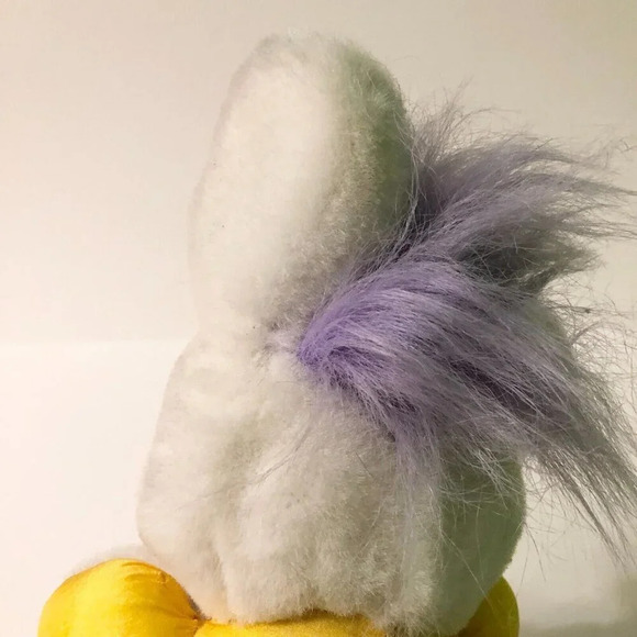 Vintage 1992 Troll Doll Nylon Plush Easter Bunny  Stuffed Animal Plastic Face - Picture 12 of 16